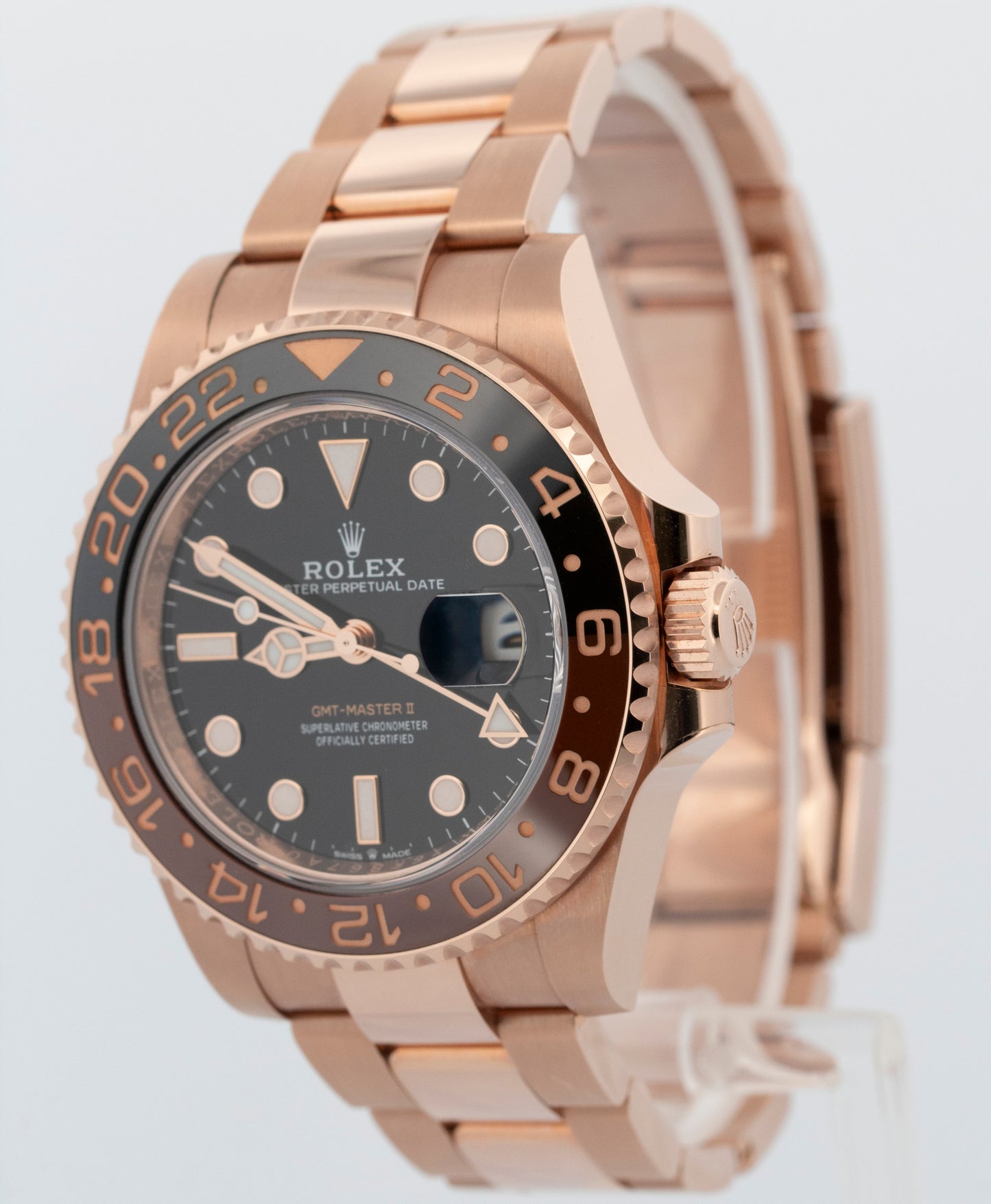 2022 PAPERS Rolex GMT-Master II BLACK 18K Rose Gold 40mm 126715 CHNR Watch BOX