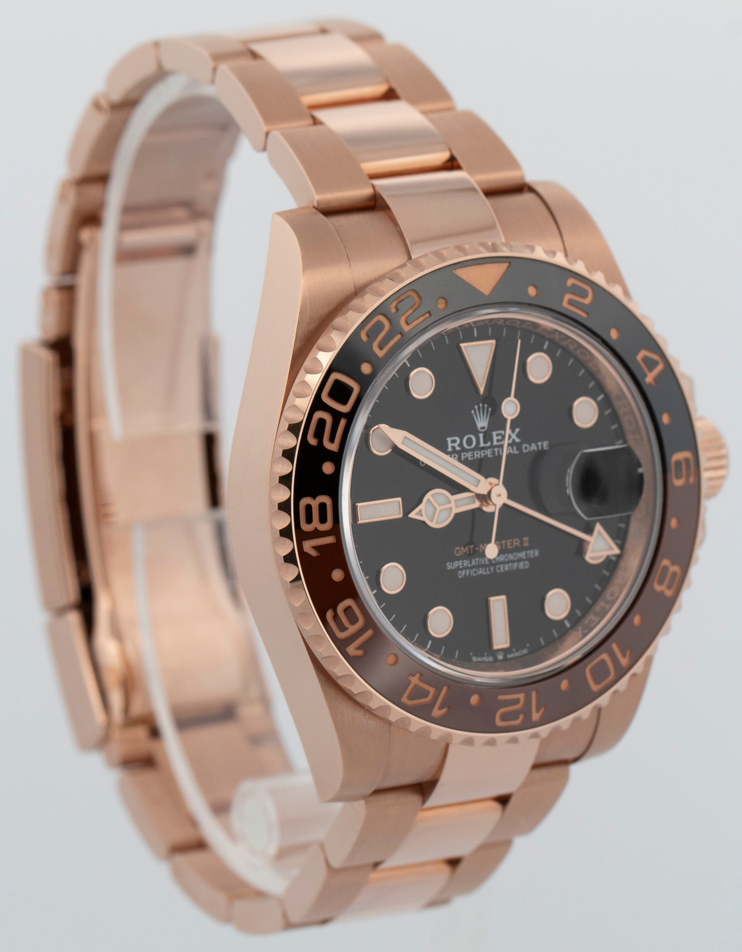 2022 PAPERS Rolex GMT-Master II BLACK 18K Rose Gold 40mm 126715 CHNR Watch BOX