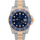 Rolex Submariner Date 18K Yellow Gold Steel BLUE Ceramic 40mm 116613 LB Watch