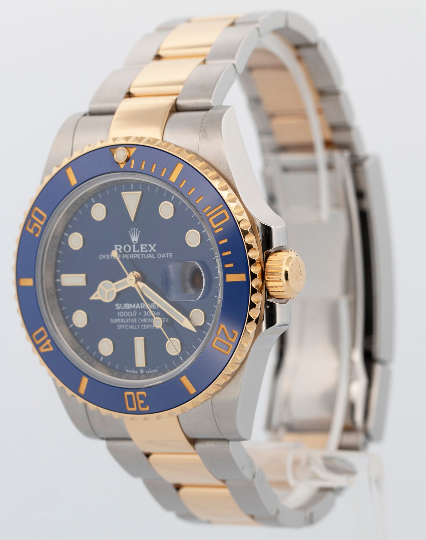 2021 PAPERS Rolex Submariner Date BLUE Two-Tone Gold 41mm 126613 LB Watch BOX
