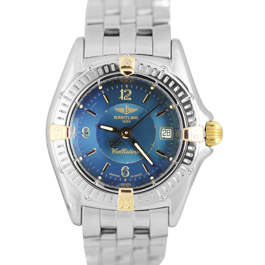 Breitling Callistino Date Stainless Steel Blue 28mm B52045.1 Quartz Watch