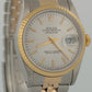 Rolex DateJust 36mm SILVER Two-Tone 18K Yellow Gold Steel Fluted JUBILEE 16233