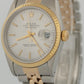 Rolex DateJust 36mm SILVER Two-Tone 18K Yellow Gold Steel Fluted JUBILEE 16233
