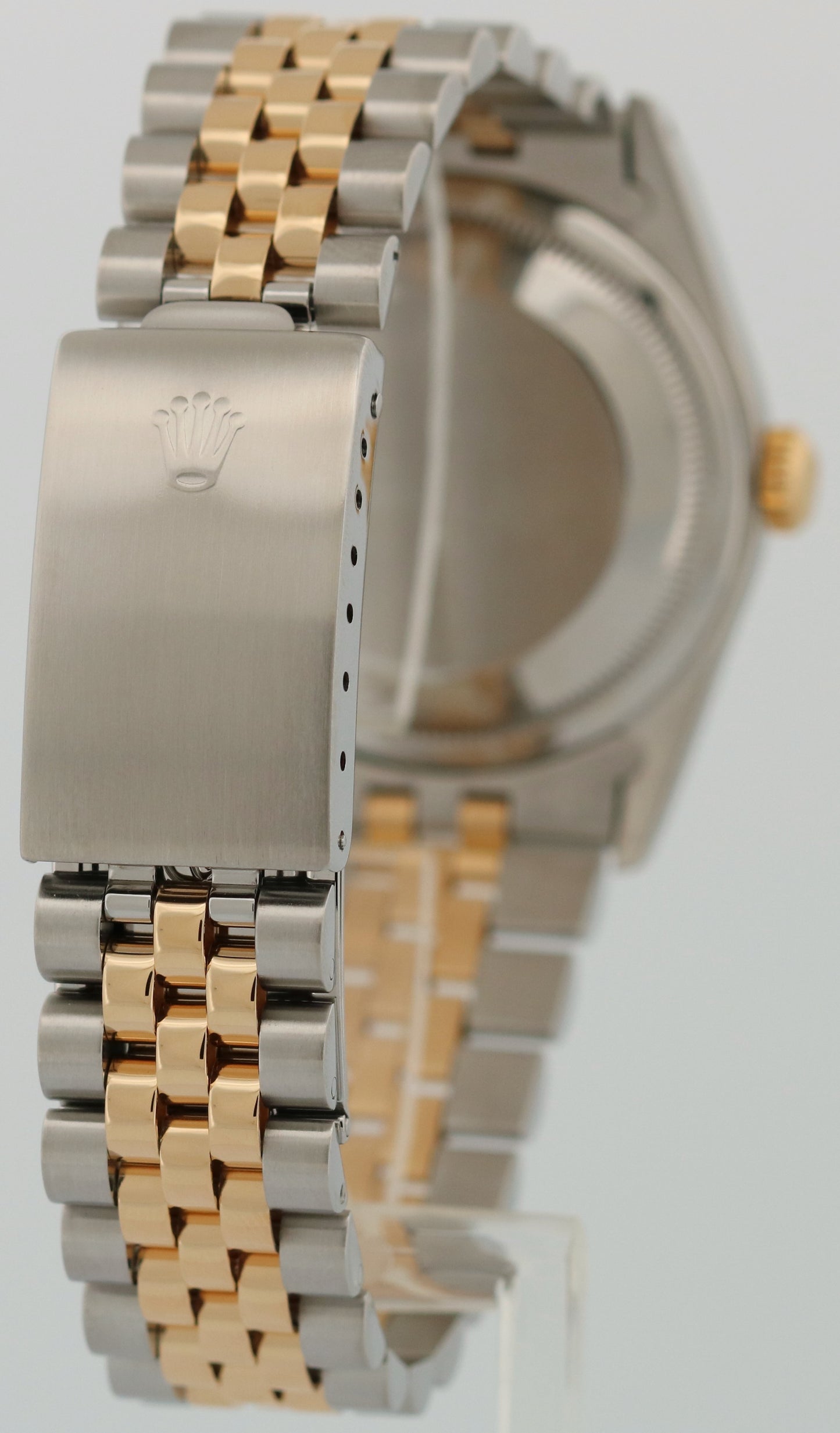 Rolex DateJust 36mm SILVER Two-Tone 18K Yellow Gold Steel Fluted JUBILEE 16233