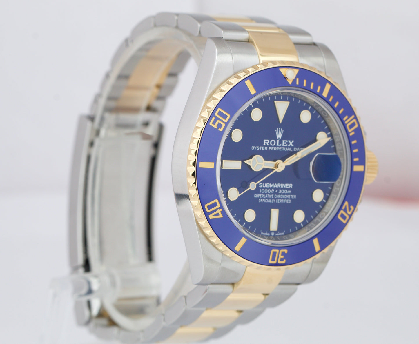 2021 NEW PAPERS Rolex Submariner Date 41mm Two-Tone 18K Gold Blue 126613 LB B+P