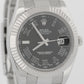 Rolex DateJust II BLACK ROMAN Stainless Steel Oyster 18K Gold 41mm Watch 116334