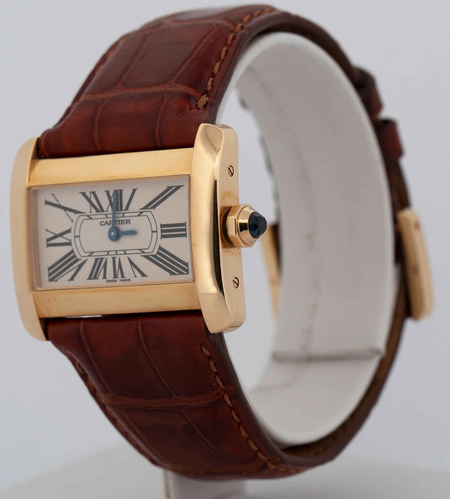 Cartier Tank Divan Mini WHITE 18K Yellow Gold 31.5mm 2601 / W6300356 Watch