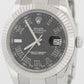 Rolex DateJust II BLACK ROMAN Stainless Steel Oyster 18K Gold 41mm Watch 116334