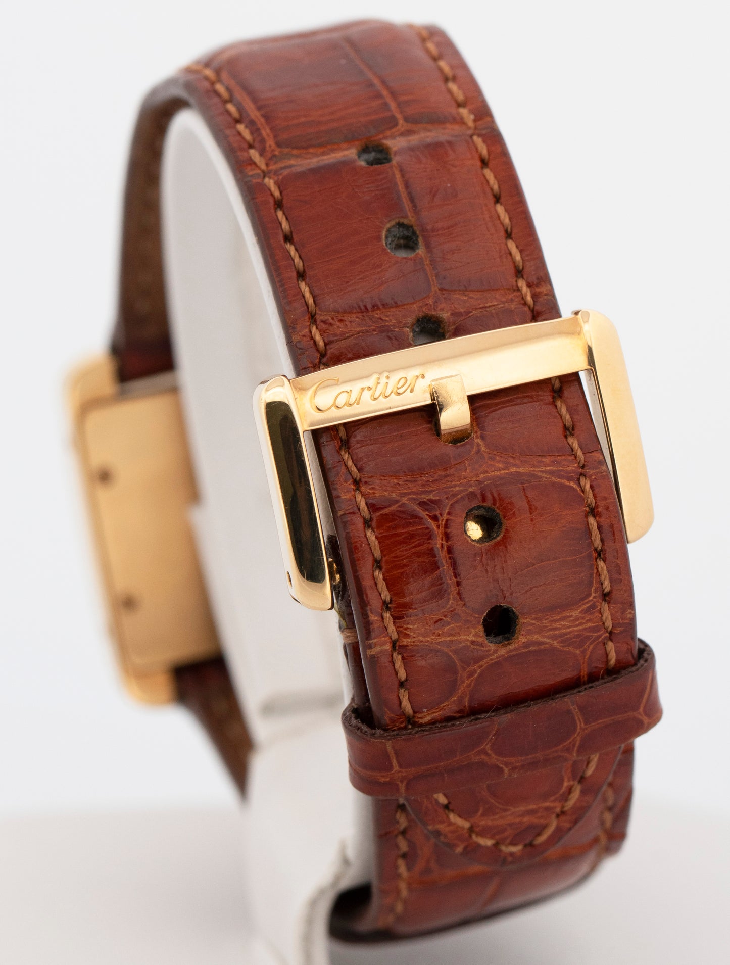 Cartier Tank Divan Mini WHITE 18K Yellow Gold 31.5mm 2601 / W6300356 Watch