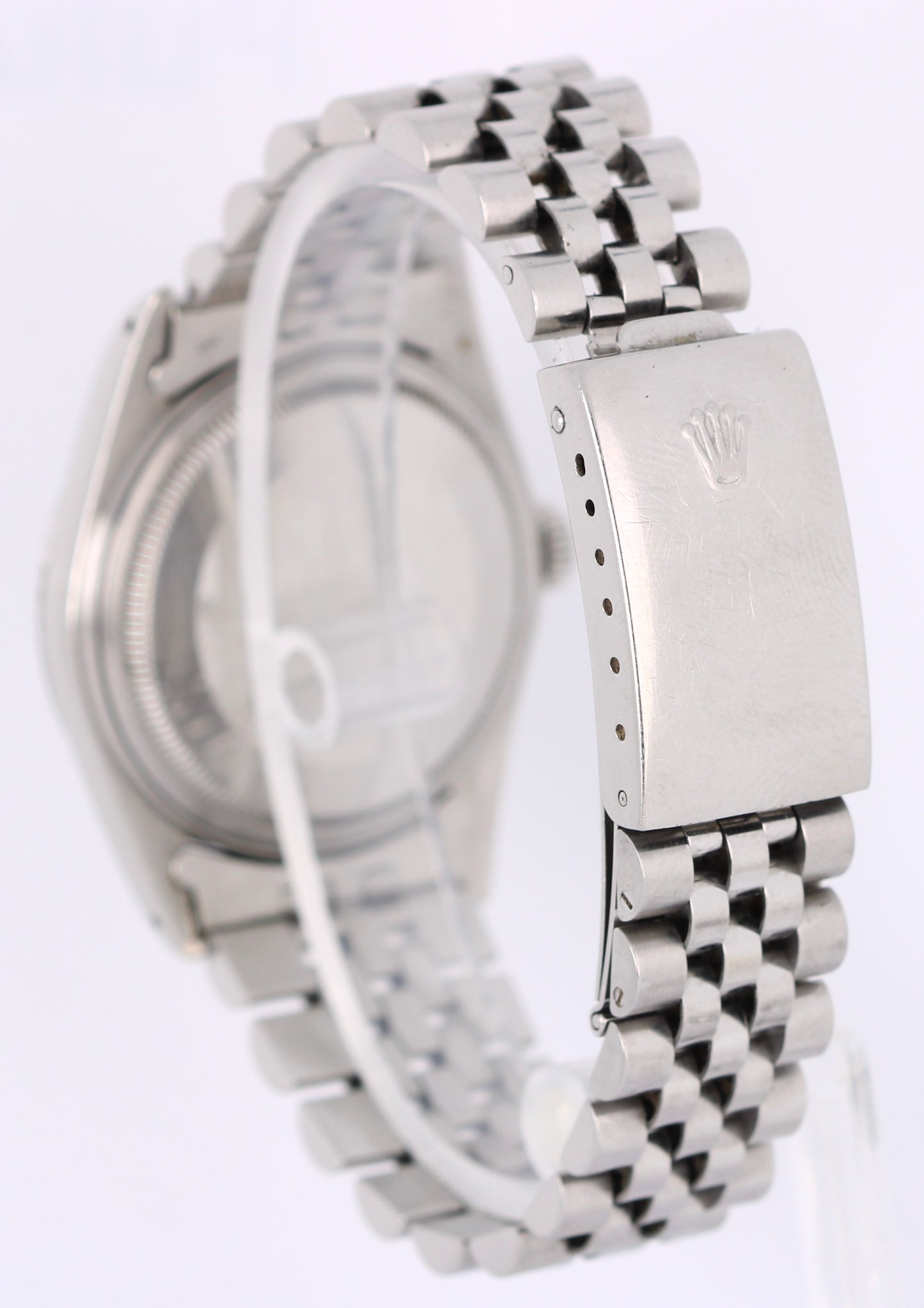 VINTAGE Rolex Datejust Stainless Steel Blue Pie Pan 36mm 1600 Jubilee Watch