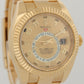 MINT PAPERS Rolex Sky-Dweller CHAMPAGNE ARABIC 18K Yellow Gold 42mm 326938 BOX