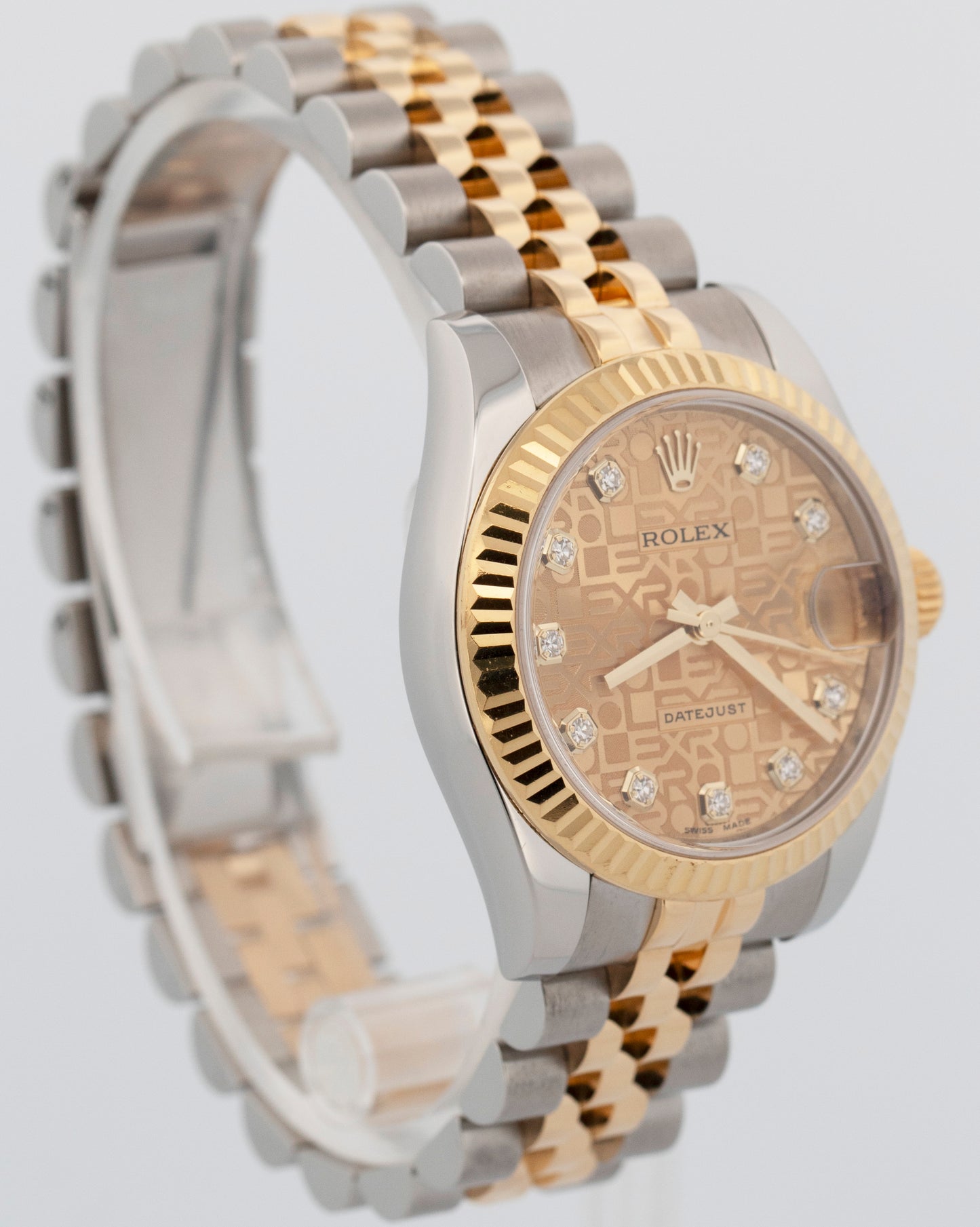 PAPERS Rolex DateJust CHAMPAGNE DIAMOND Jubilee Two-Tone 31mm 178273 Watch BOX