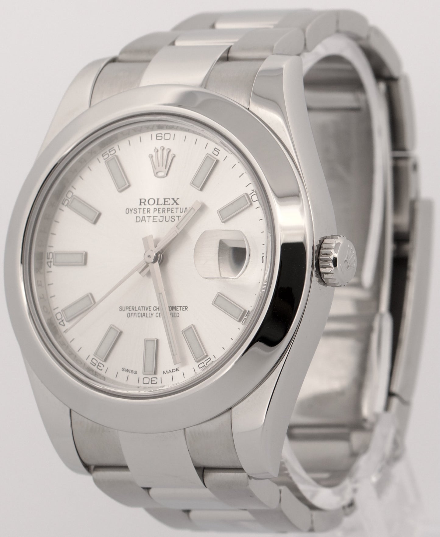 Rolex DateJust II SILVER Stainless Steel 41mm OYSTER Automatic 116300 Watch