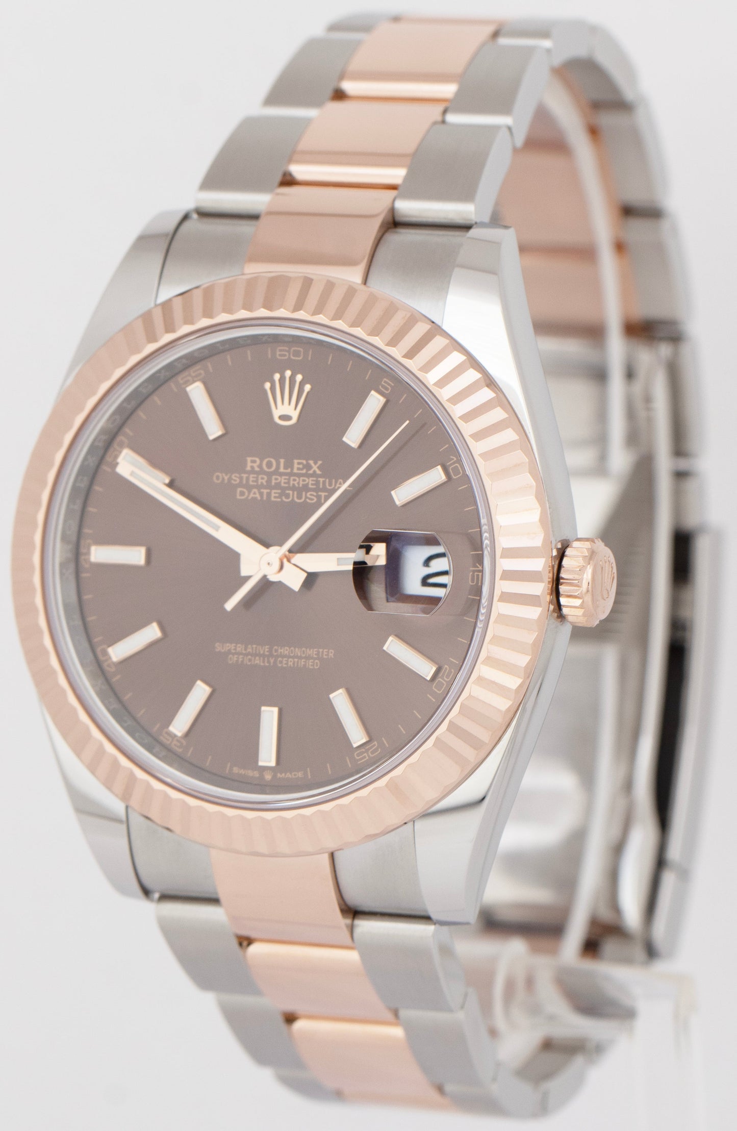 MINT 2021 PAPERS Rolex DateJust 41 Rose Gold Chocolate Two-Tone 126331 Watch BOX