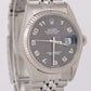 2023 SERVICE Rolex DateJust 36mm GRAY JUBILEE Fluted 18K Stainless Watch 16234