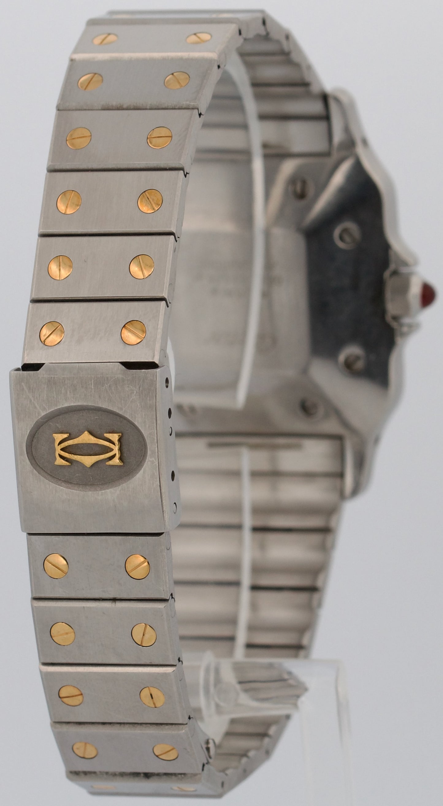 UNPOLISHED Cartier Santos Carree RED 18k Gold Steel Automatic 29mmX41mm 2961 BOX