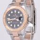 PAPERS Rolex Yacht-Master 37mm Two-Tone 18K Rose Gold BLACK Watch 268621 BOX