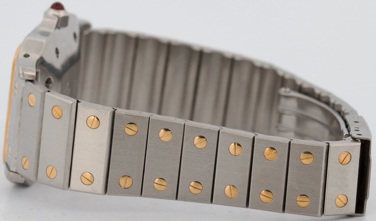 UNPOLISHED Cartier Santos Carree RED 18k Gold Steel Automatic 29mmX41mm 2961 BOX