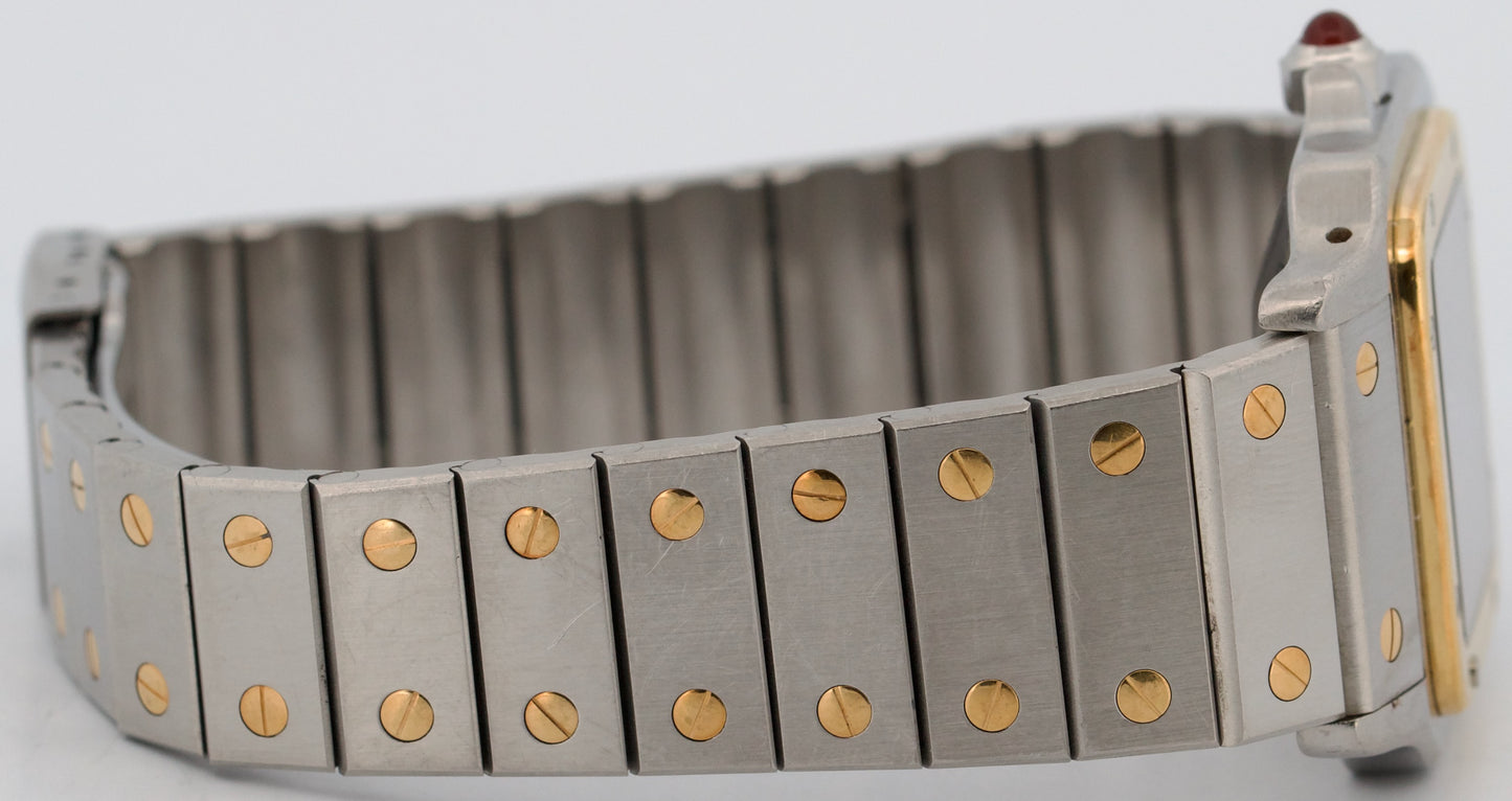 UNPOLISHED Cartier Santos Carree RED 18k Gold Steel Automatic 29mmX41mm 2961 BOX