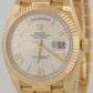 PAPERS Rolex Day-Date President 40mm SILVER ROMAN 18K Yellow Gold 228238 BOX