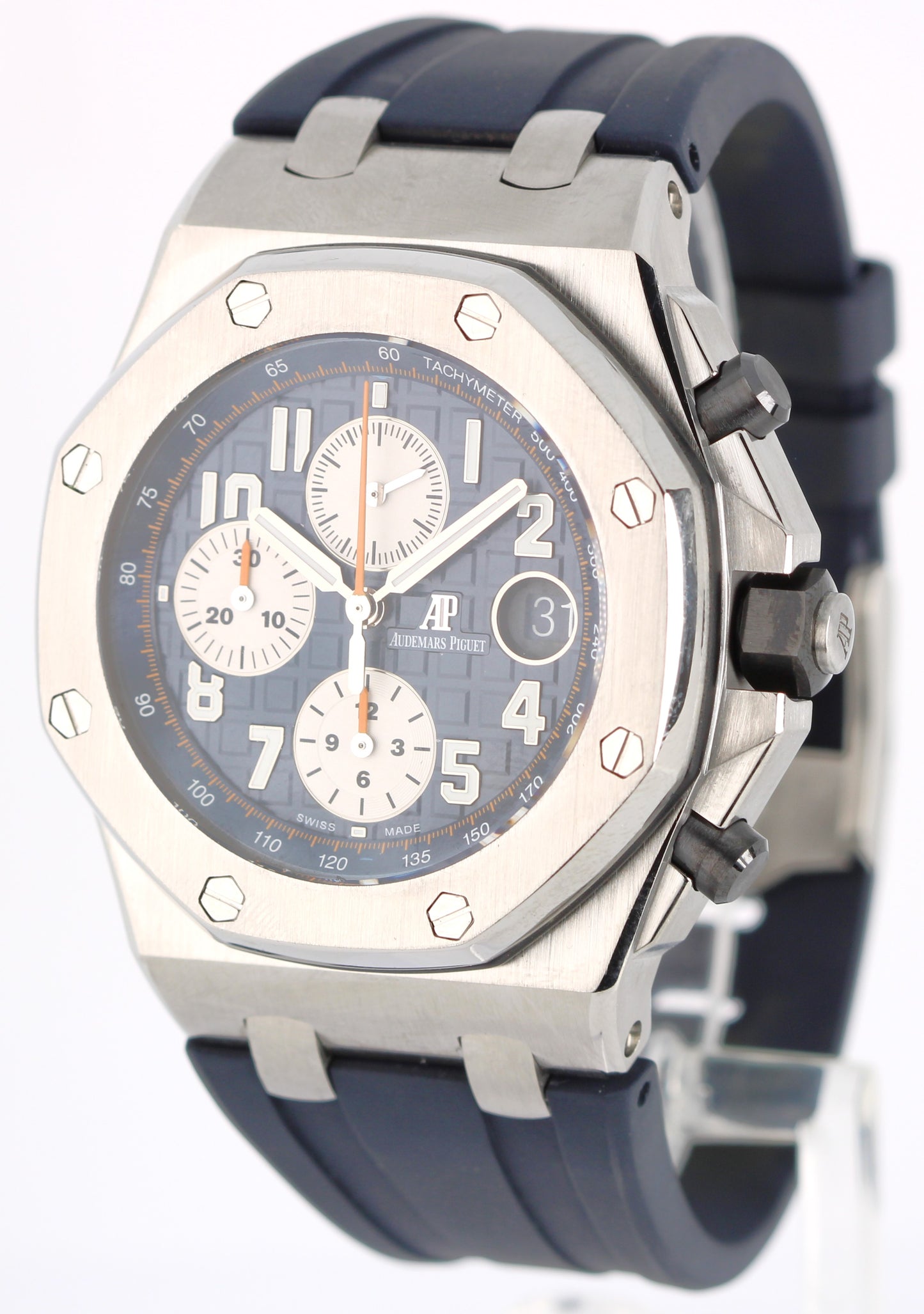 Audemars Piguet Royal Oak Offshore Steel Navy Blue Orange 42mm 26470ST Watch