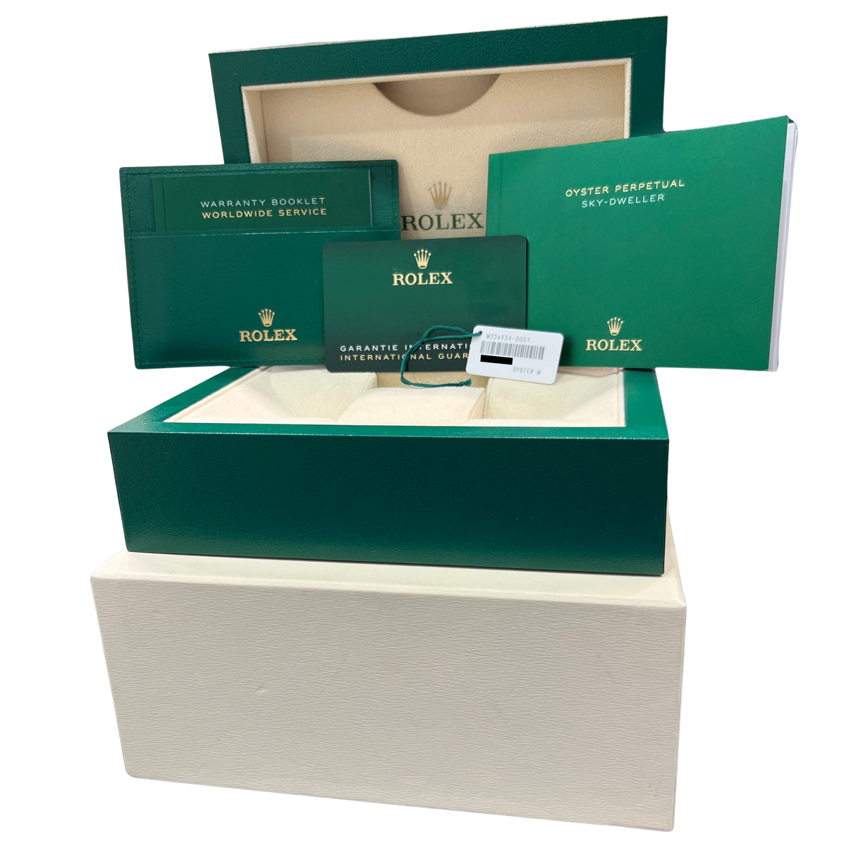 2022 Rolex Sky-Dweller 326934 White Fluted Stainless Steel 42mm Watch Box Papers