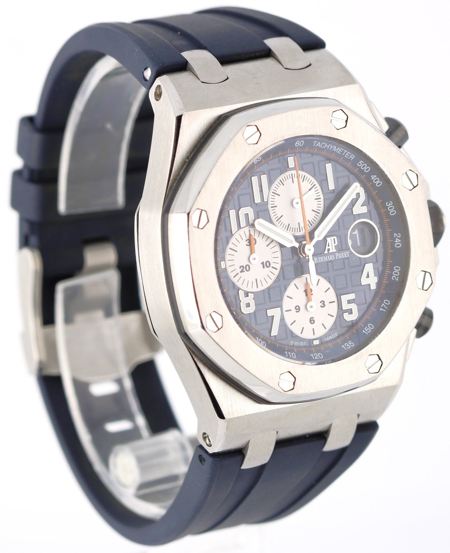 Audemars Piguet Royal Oak Offshore Steel Navy Blue Orange 42mm 26470ST Watch