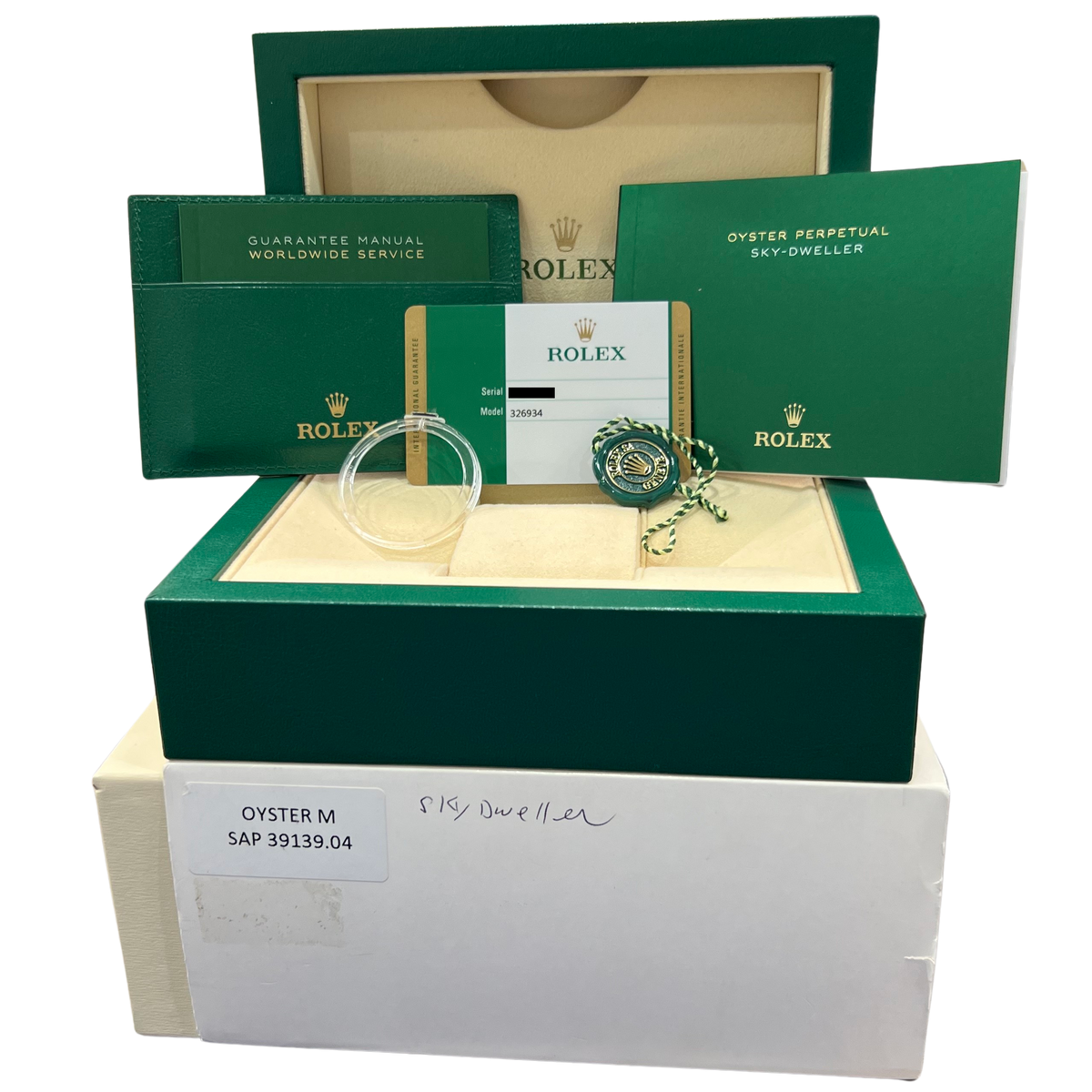 New Stickered 2019 Rolex Sky-Dweller 326934 White Steel 42mm Watch Box Papers