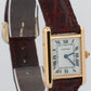 VINTAGE Ladies Cartier Tank Louis WHITE 18k Yellow Gold Quartz 6600 20.5mm Watch