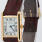 VINTAGE Ladies Cartier Tank Louis WHITE 18k Yellow Gold Quartz 6600 20.5mm Watch