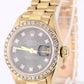 Rolex Datejust 18k Gold DIAMOND Bark President Black Granite 26mm 6927 Watch