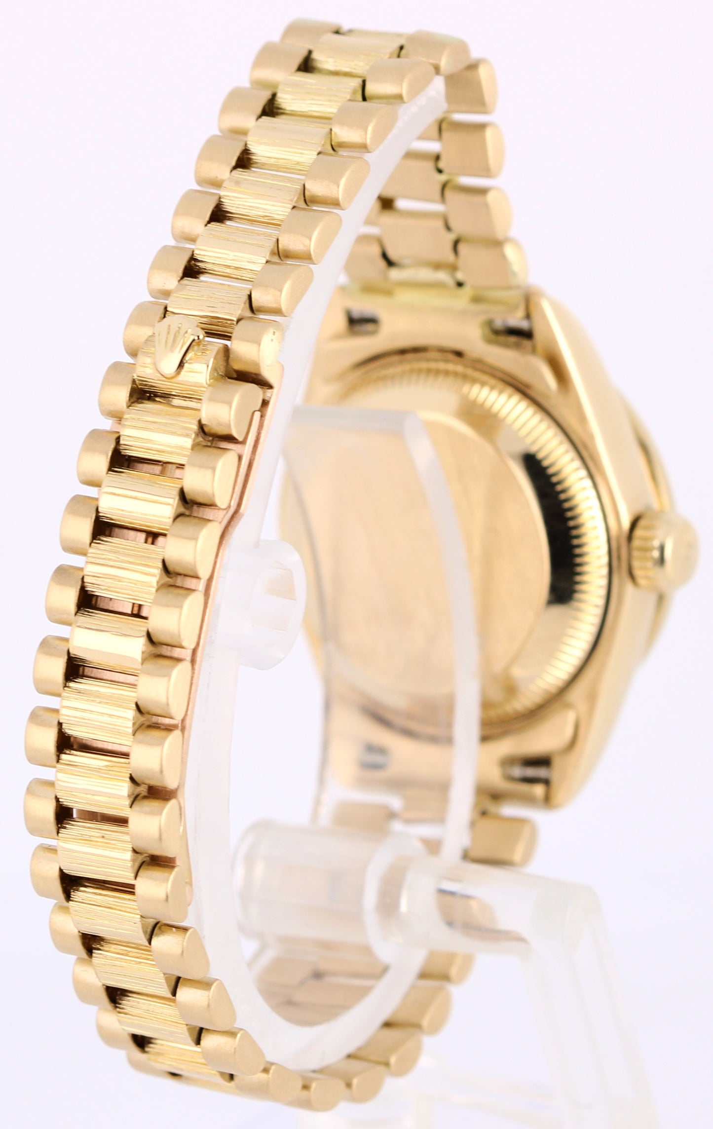 Rolex Datejust 18k Gold DIAMOND Bark President Black Granite 26mm 6927 Watch