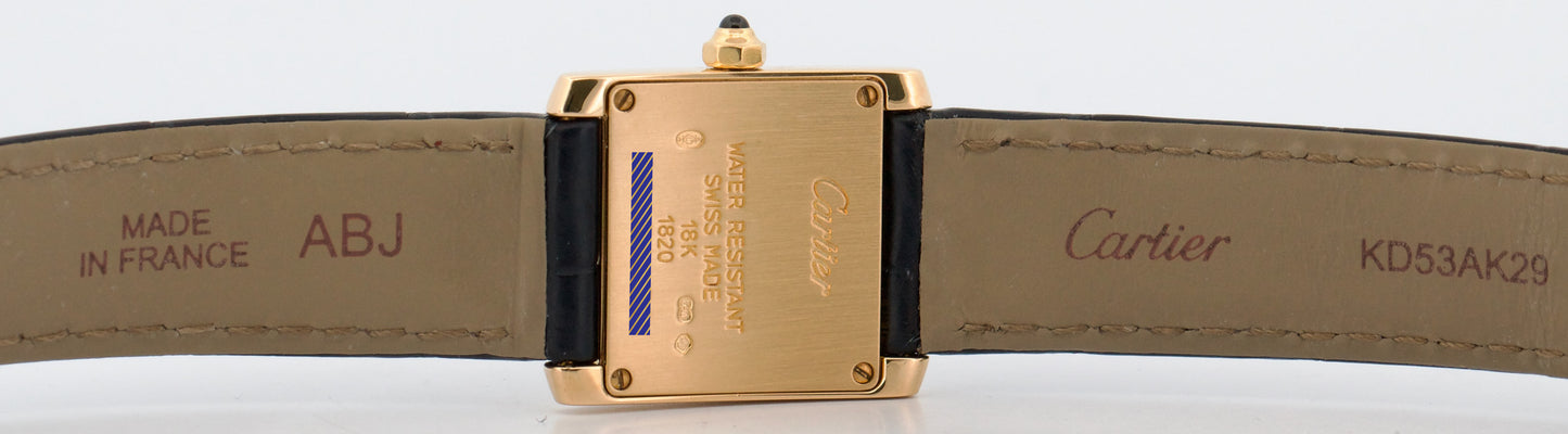 Ladies Cartier Tank Francaise IVORY 18K Gold 25mm Quartz W5000256 1820 Watch