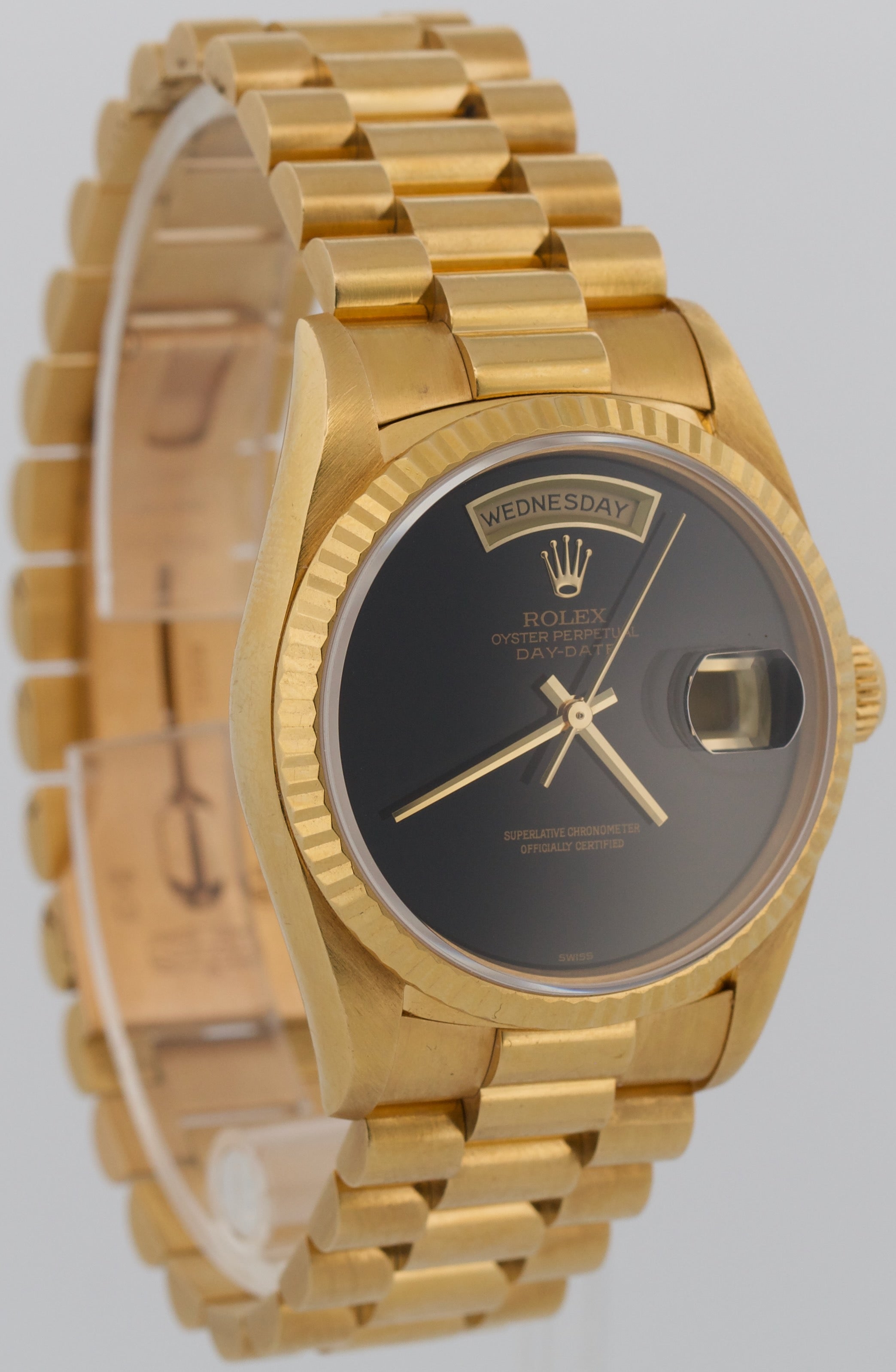 1993 Rolex Day-Date President FACTORY BLACK ONYX 36mm 18K Yellow