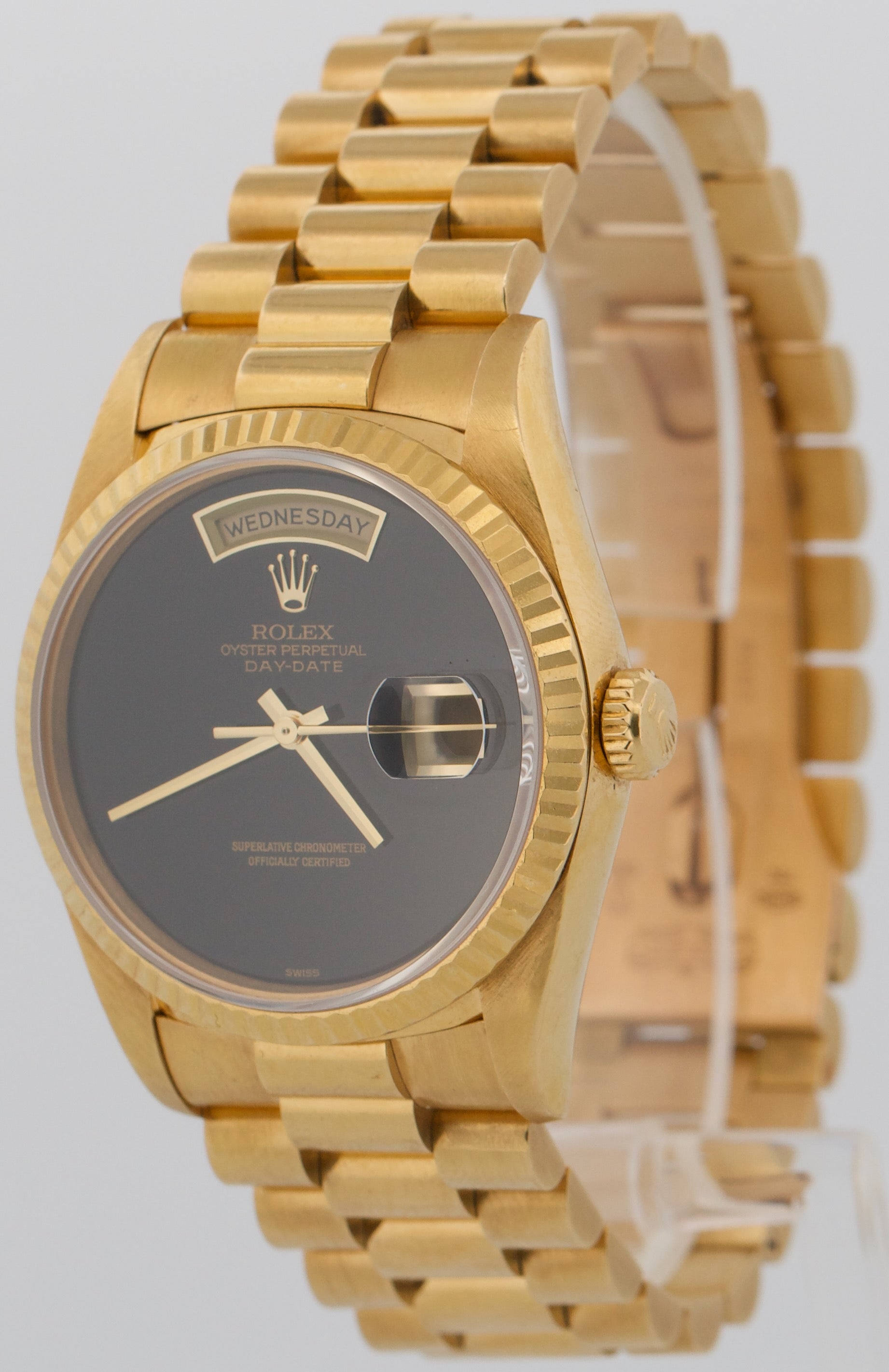 1993 Rolex Day-Date President FACTORY BLACK ONYX 36mm 18K Yellow