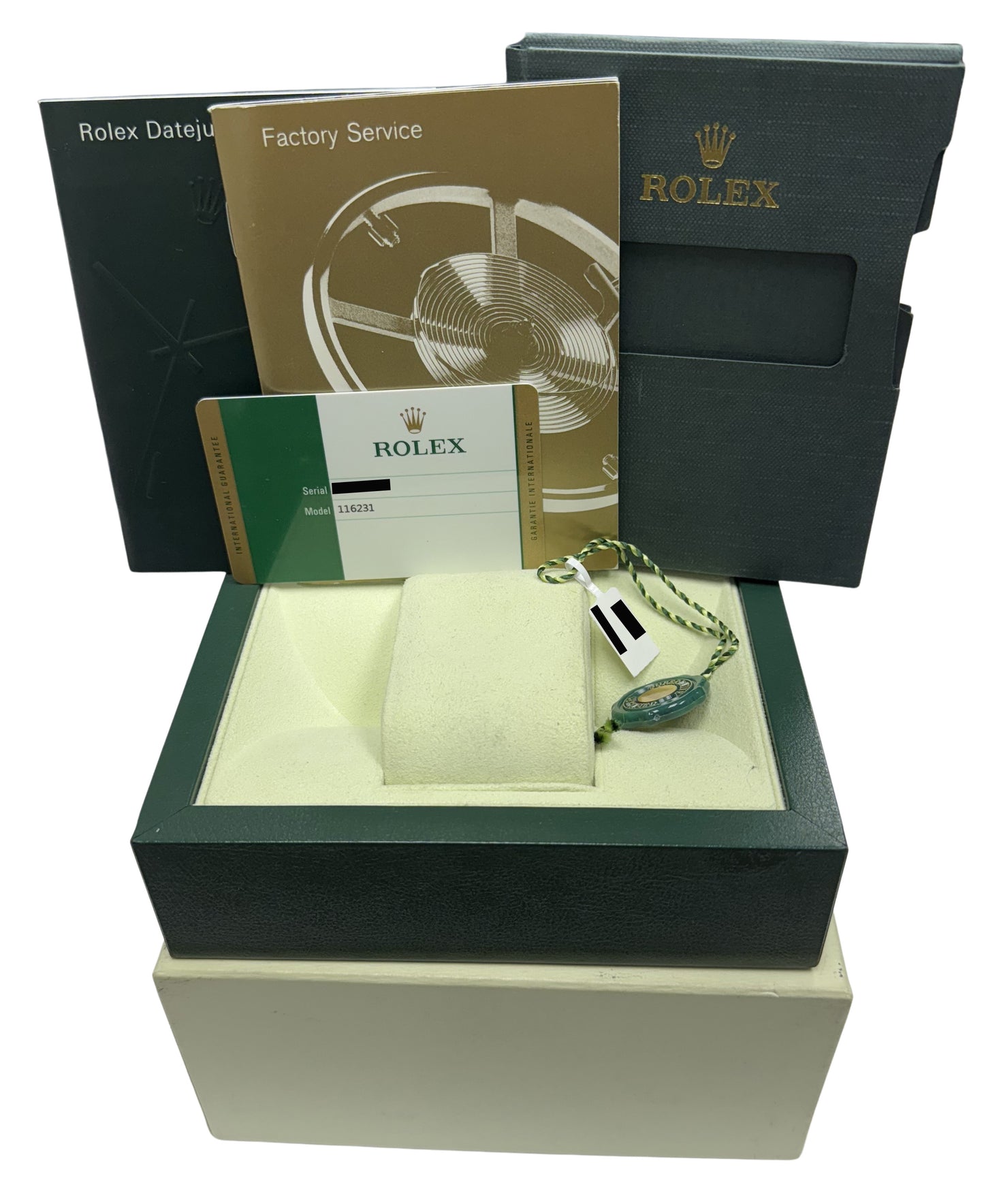 2016 PAPERS Rolex Datejust Two-Tone Gold Black Jubilee DIAMOND 36mm 116231 BOX