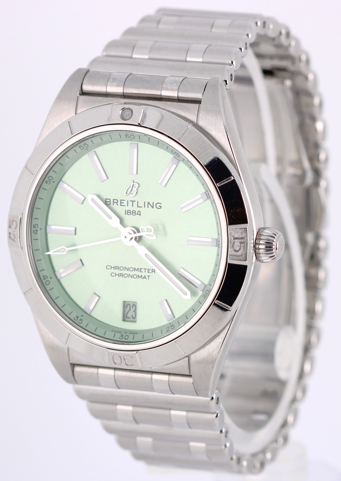 Breitling Chronomat Automatic 36 PAPERS Steel Mint Green 36mm A10380 Watch Box