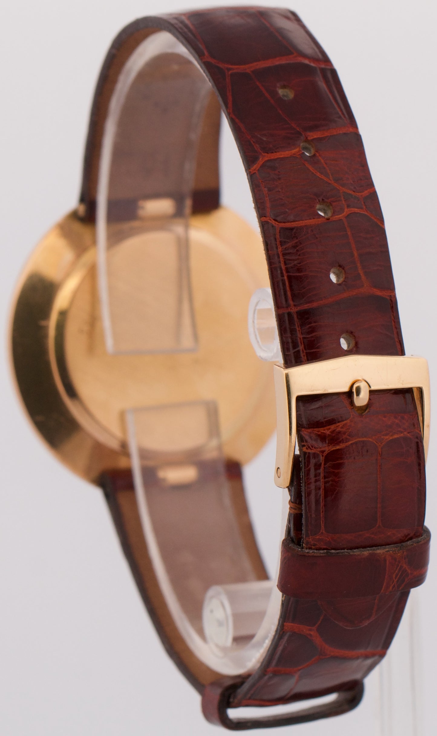 VINTAGE Patek Philippe Calatrava 35mm SILVER Manual 18K Rose Gold Leather 2591