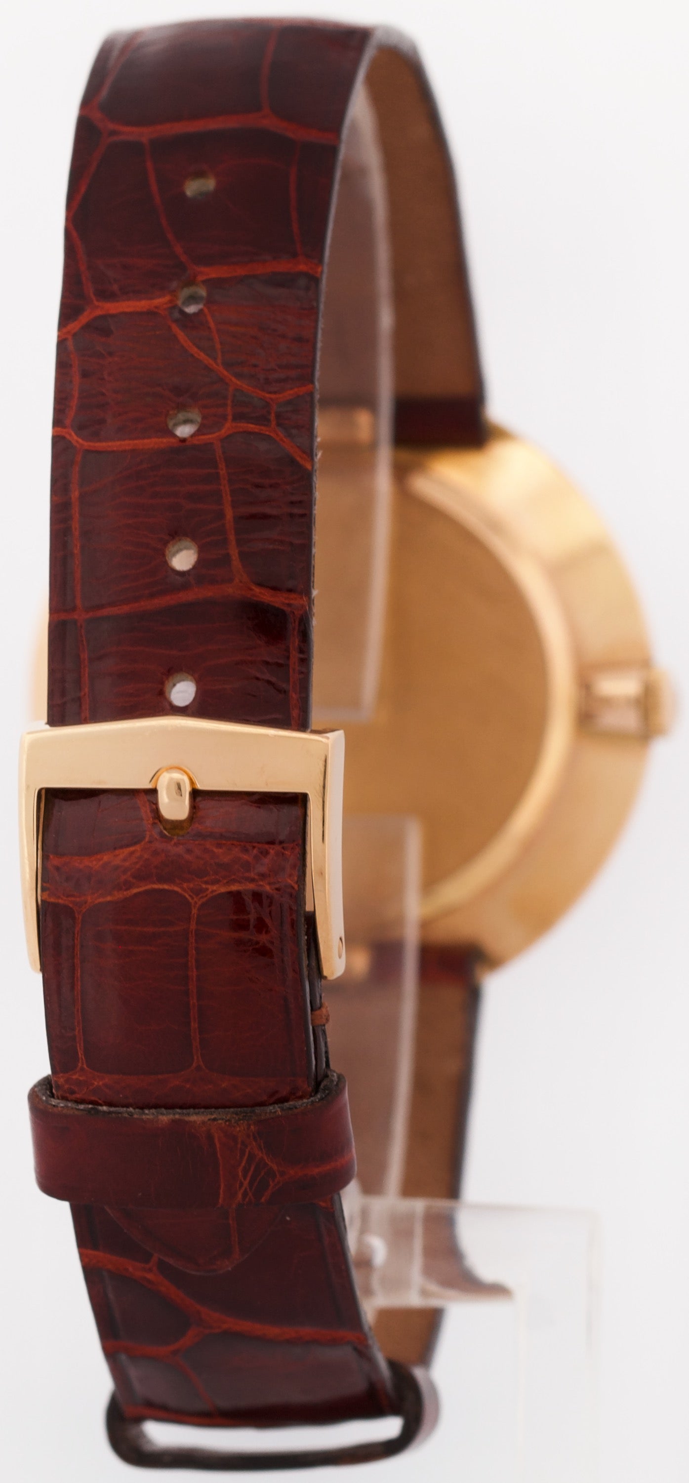 VINTAGE Patek Philippe Calatrava 35mm SILVER Manual 18K Rose Gold Leather 2591