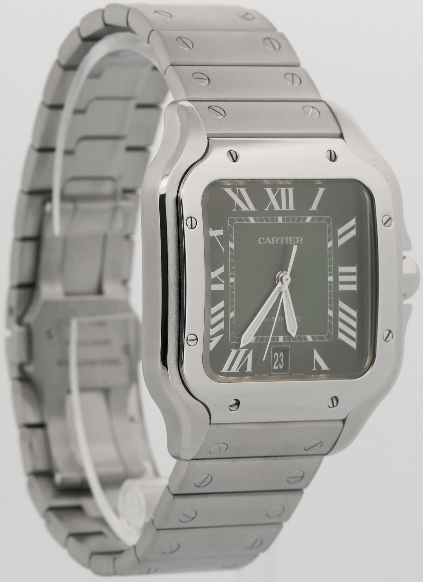 2024 PAPERS Cartier Santos-Dumont GREEN Stainless Steel WSSA0062 4072 39.8mm BOX