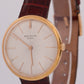 VINTAGE Patek Philippe Calatrava 35mm SILVER Manual 18K Rose Gold Leather 2591