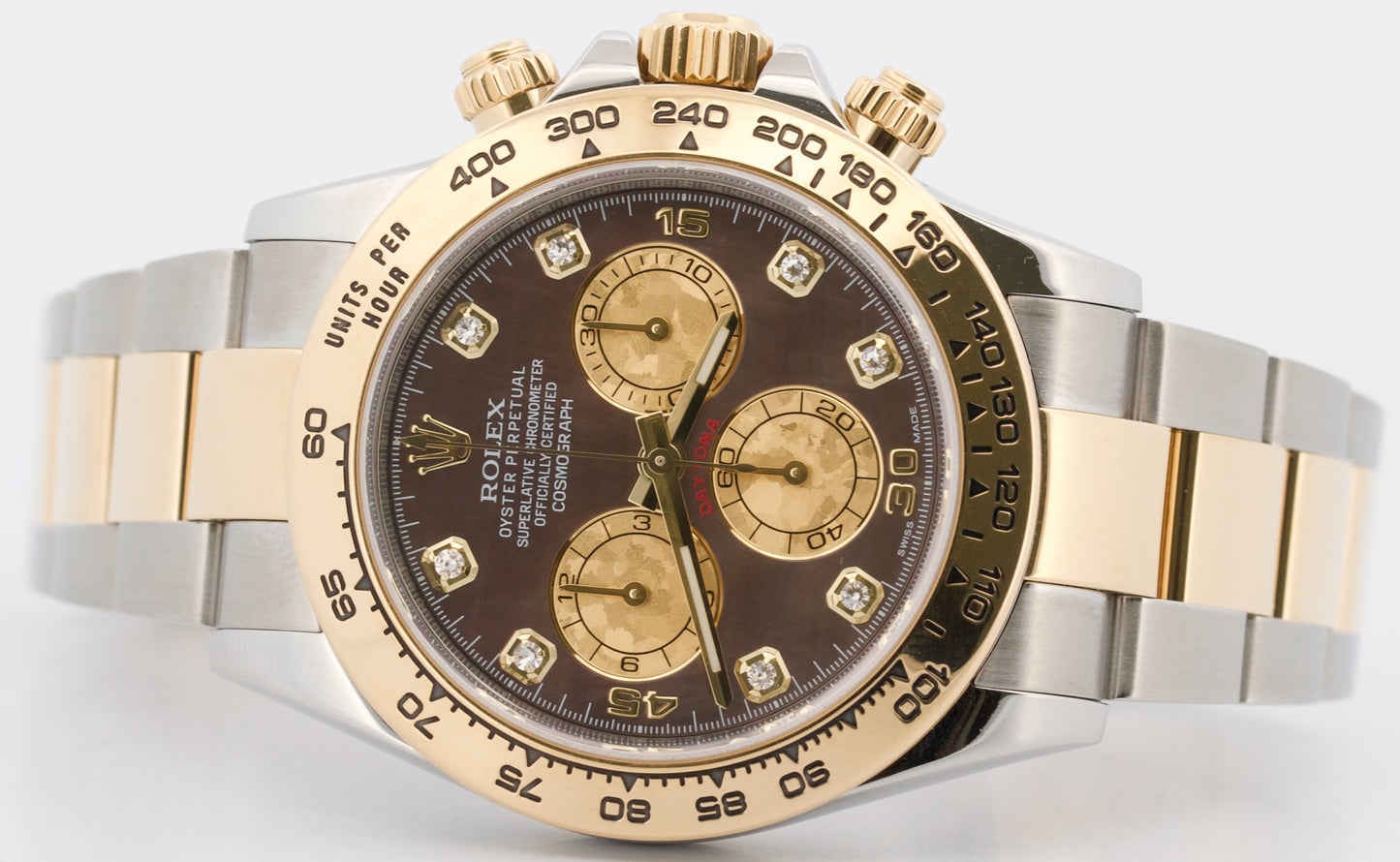2016 PAPERS Rolex Daytona TAHITIAN MOP DIAMOND Steel 18K Yellow Gold 116503 BOX
