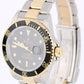 2007 PAPERS Rolex Submariner Date Two-Tone 18k Gold Black 40mm 16613 Watch BOX