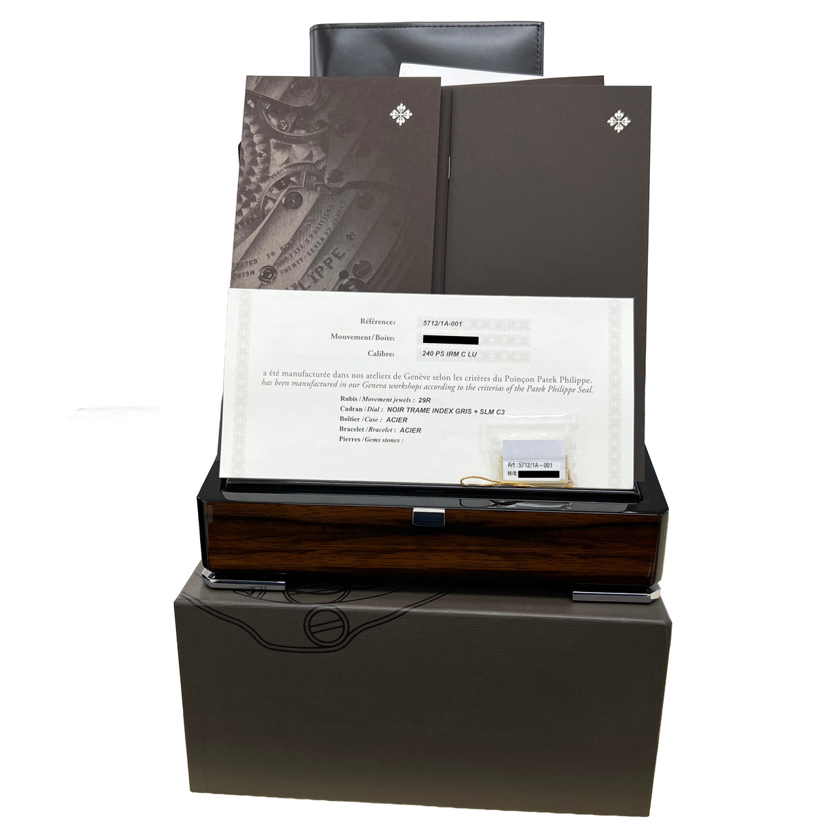 2018 Patek Philippe Nautilus Moonphase 5712/1A-001 Black Steel 40.5mm Box Papers