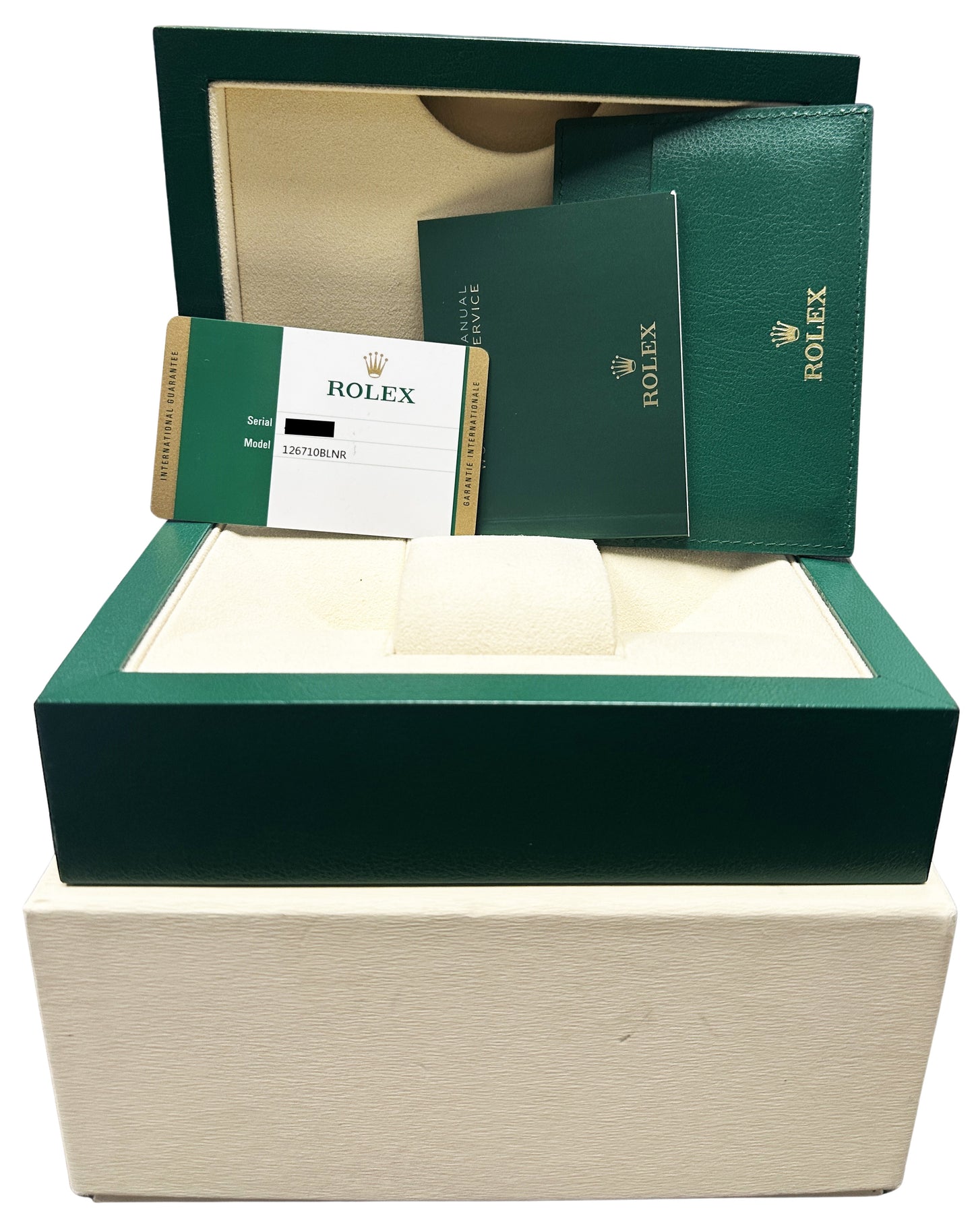 2020 PAPERS Rolex GMT-Master II BATGIRL Blue Black JUBILEE 40mm 126710 BLNR BOX