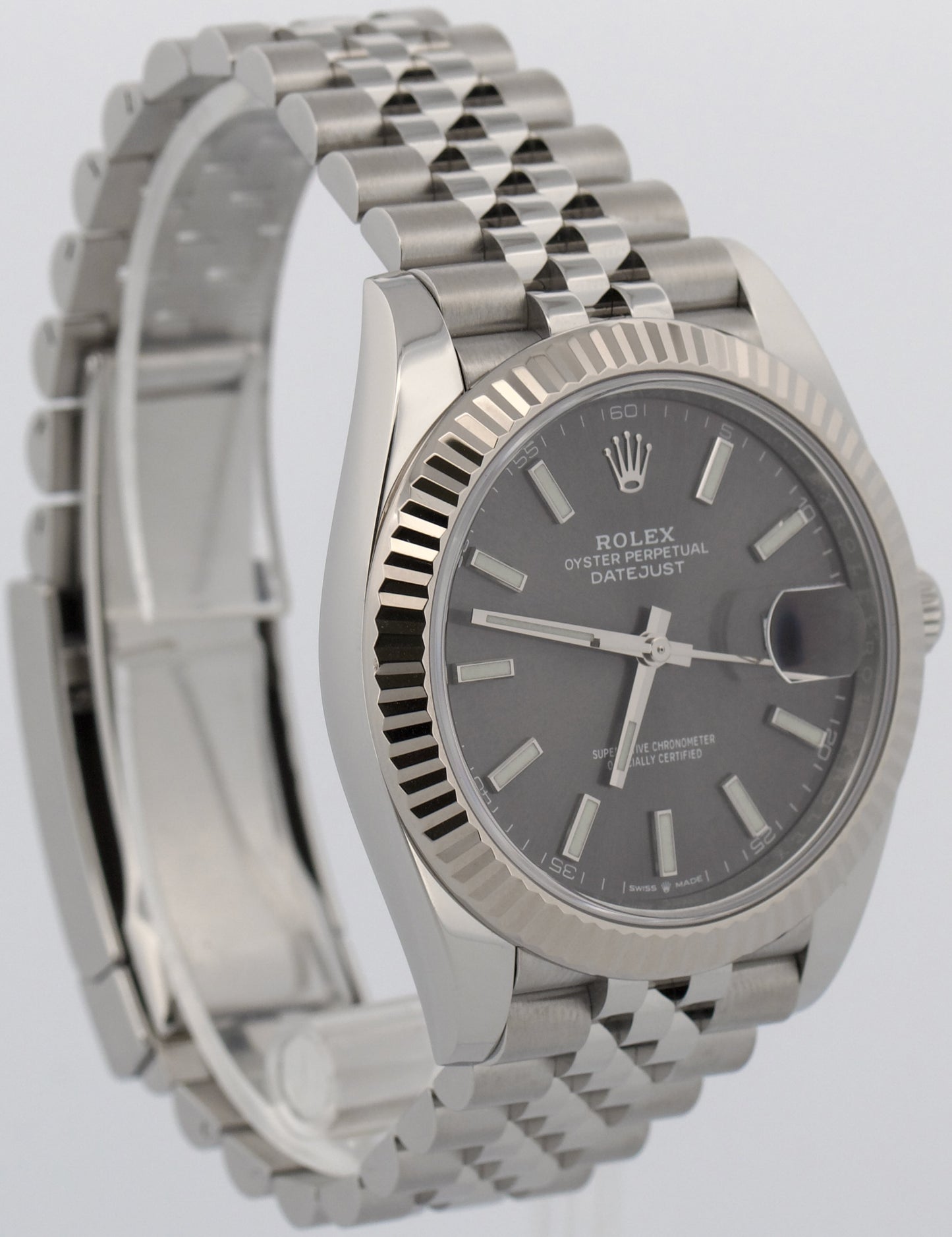 2022 PAPERS Rolex DateJust 41 RHODIUM 18K Gold Steel 41mm JUBILEE 126334 BOX