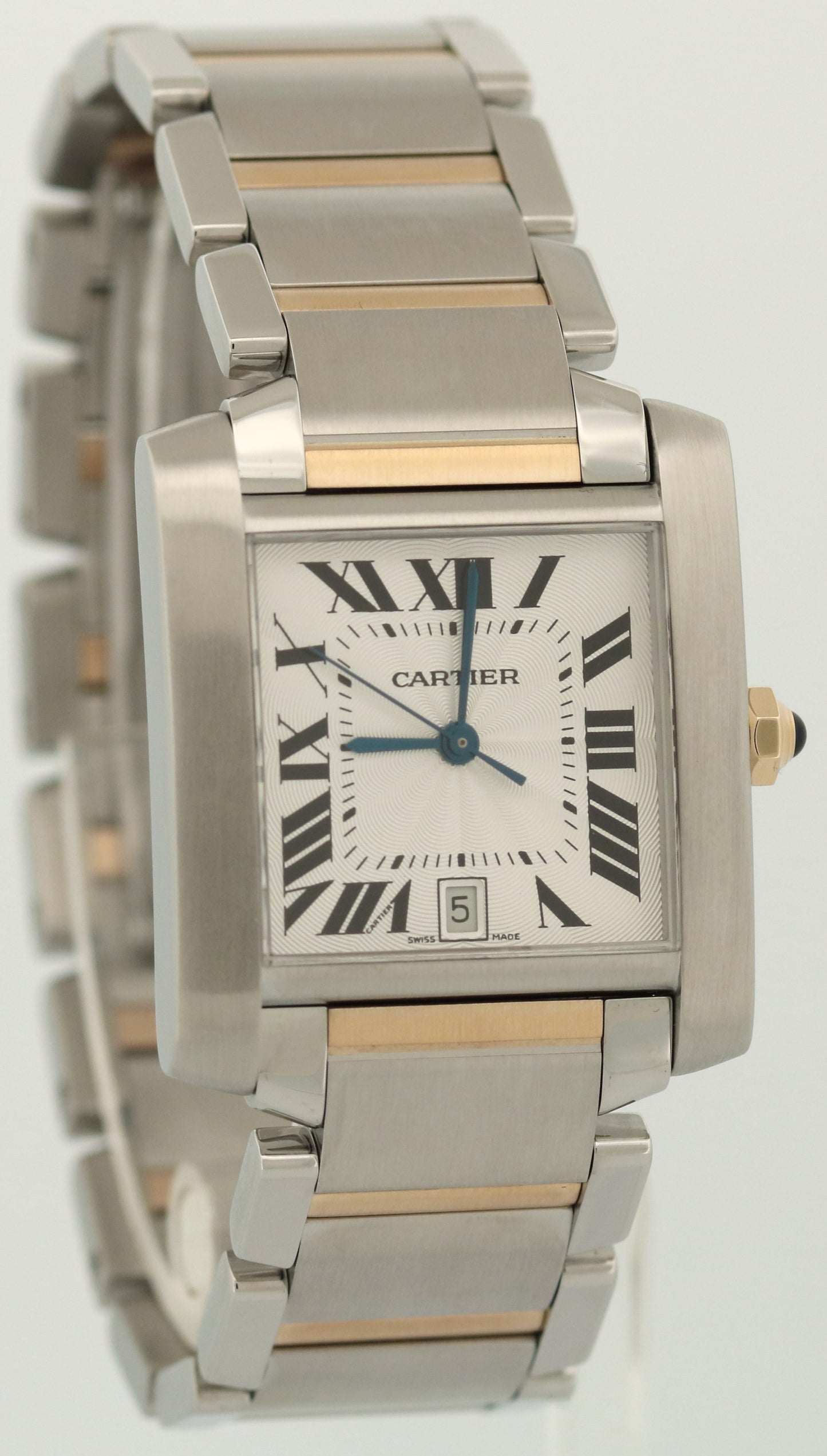 PAPERS Ladies Cartier Tank Francaise SILVER ROMAN Two-Tone 18K Gold Steel 2302