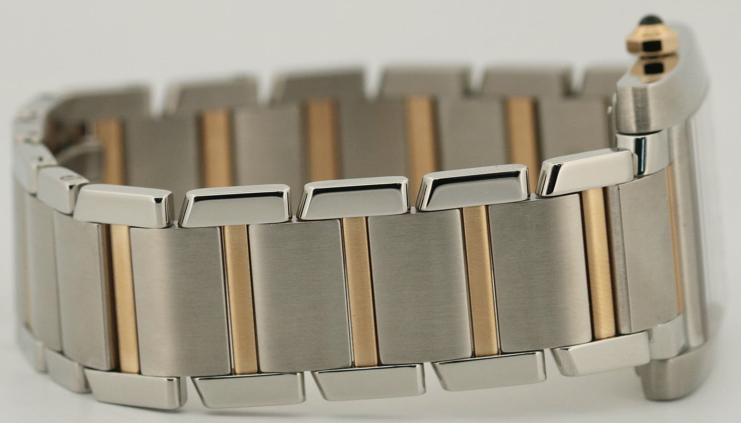 PAPERS Ladies Cartier Tank Francaise SILVER ROMAN Two-Tone 18K Gold Steel 2302