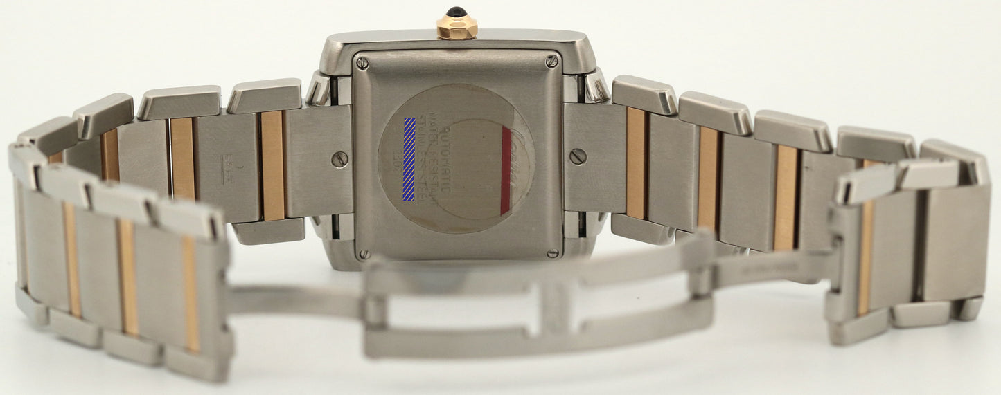 PAPERS Ladies Cartier Tank Francaise SILVER ROMAN Two-Tone 18K Gold Steel 2302