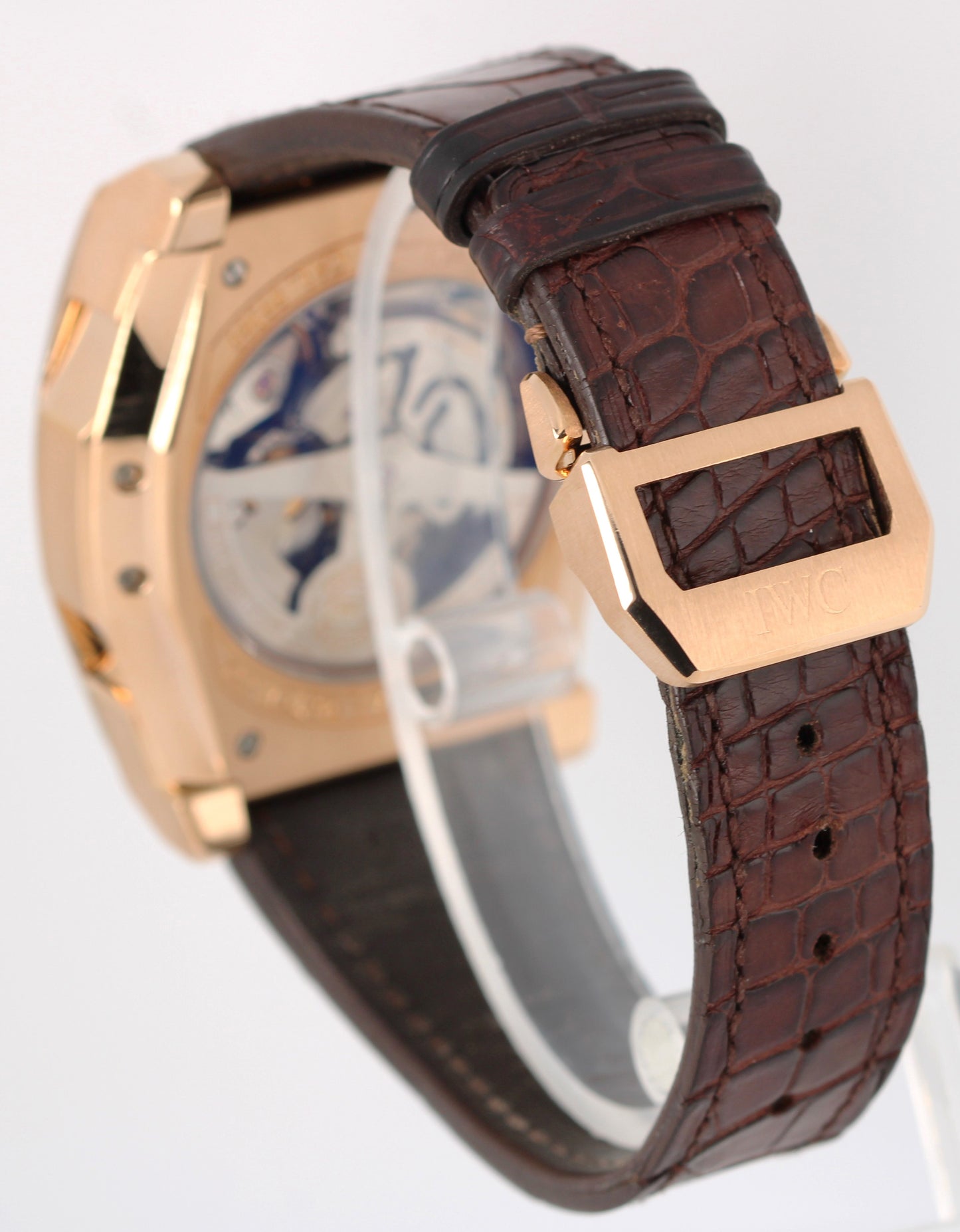 IWC Da Vinci Chronograph 18k Rose Gold Silver 43mm IW376402 Brown Leather Watch